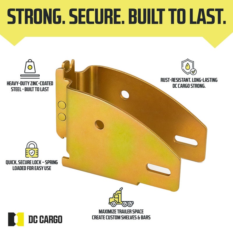 DC Cargo Mall E Track Wood Beam End Socket Shelf Brackets Accessories (4 Pack) - Fit with 2x4 2x6 Add Removable Etrack Load Lock Bar for Enclosed Trailers - Zinc-Coated Steel - Image 3